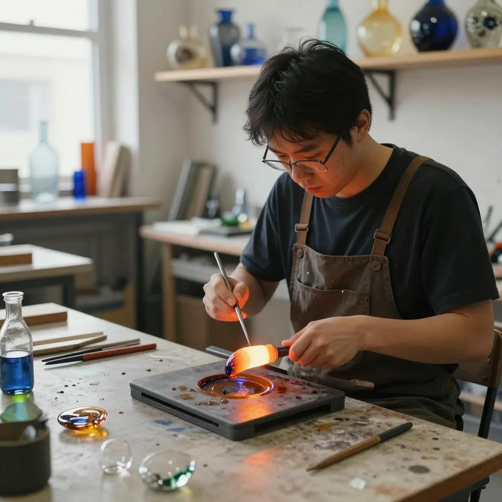 pieza de vidrio decorativa