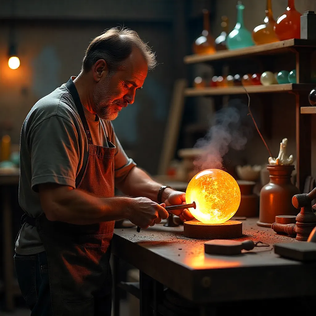 obra en vidrio contemporánea