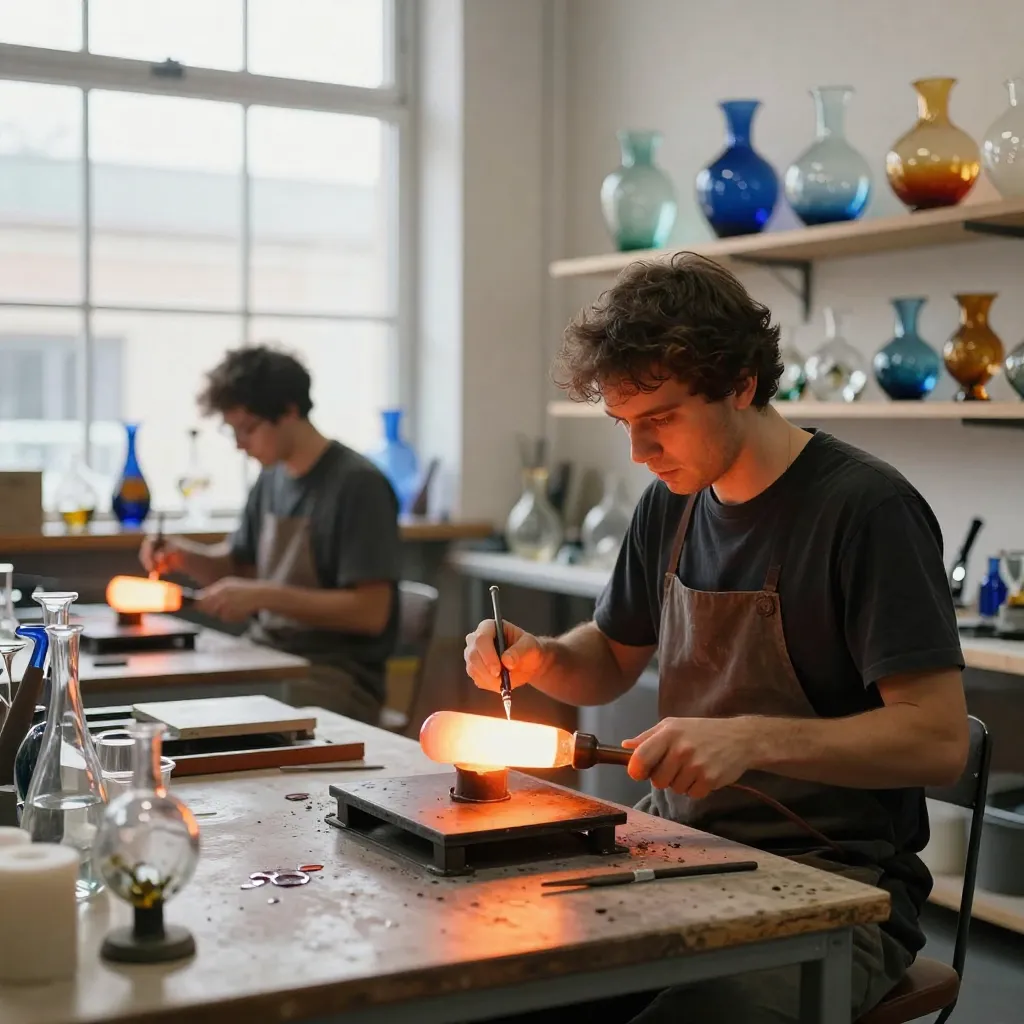 creación artística en vidrio