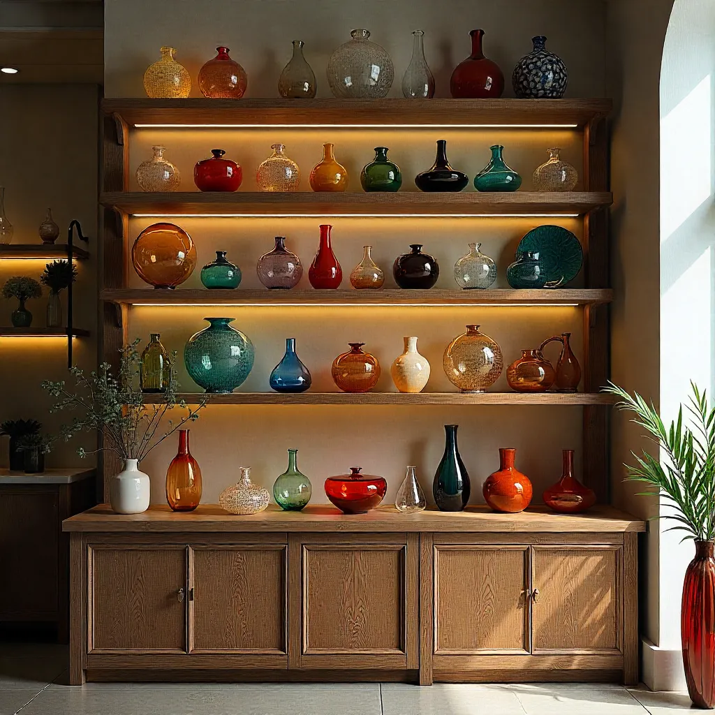 jarrón de vidrio artesanal