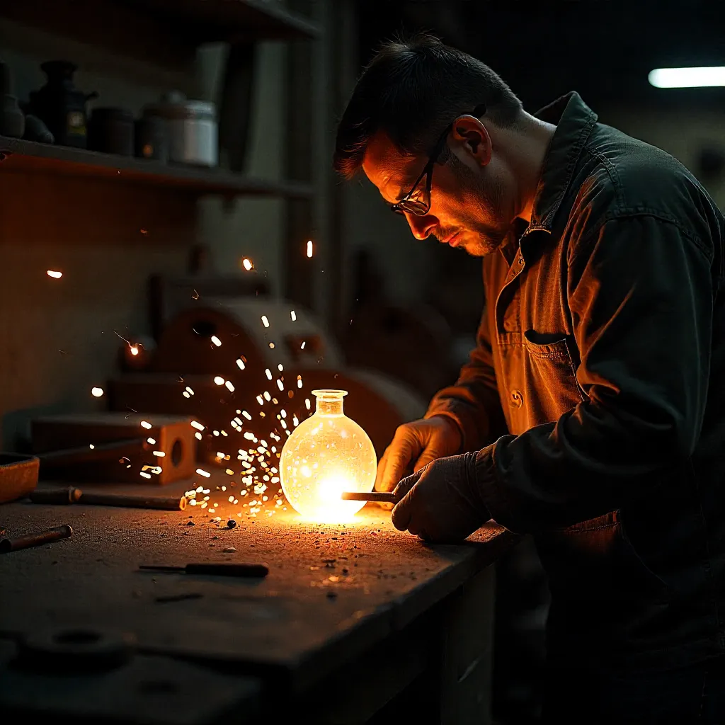 escultura botánica vidrio