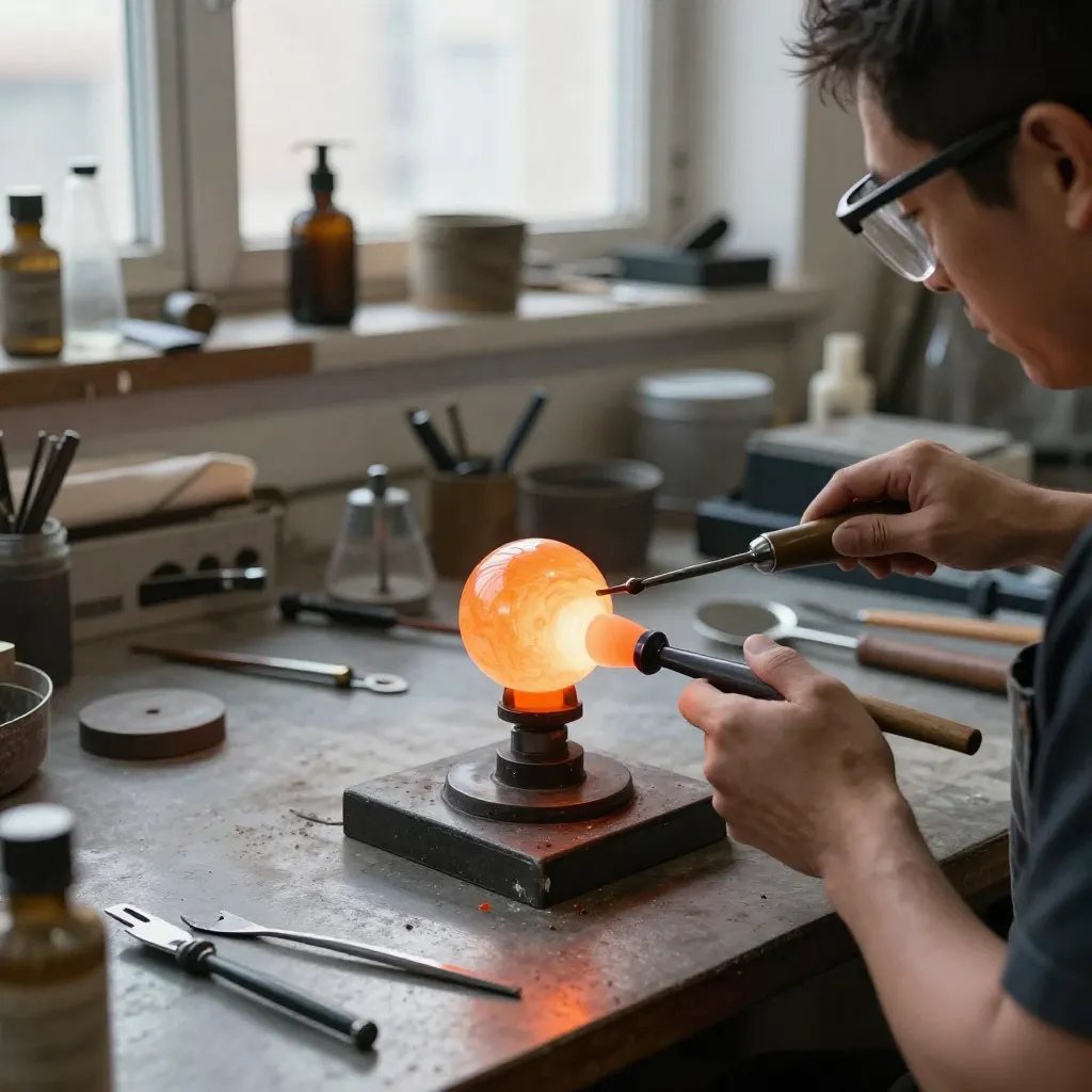 escultura vegetal vidrio