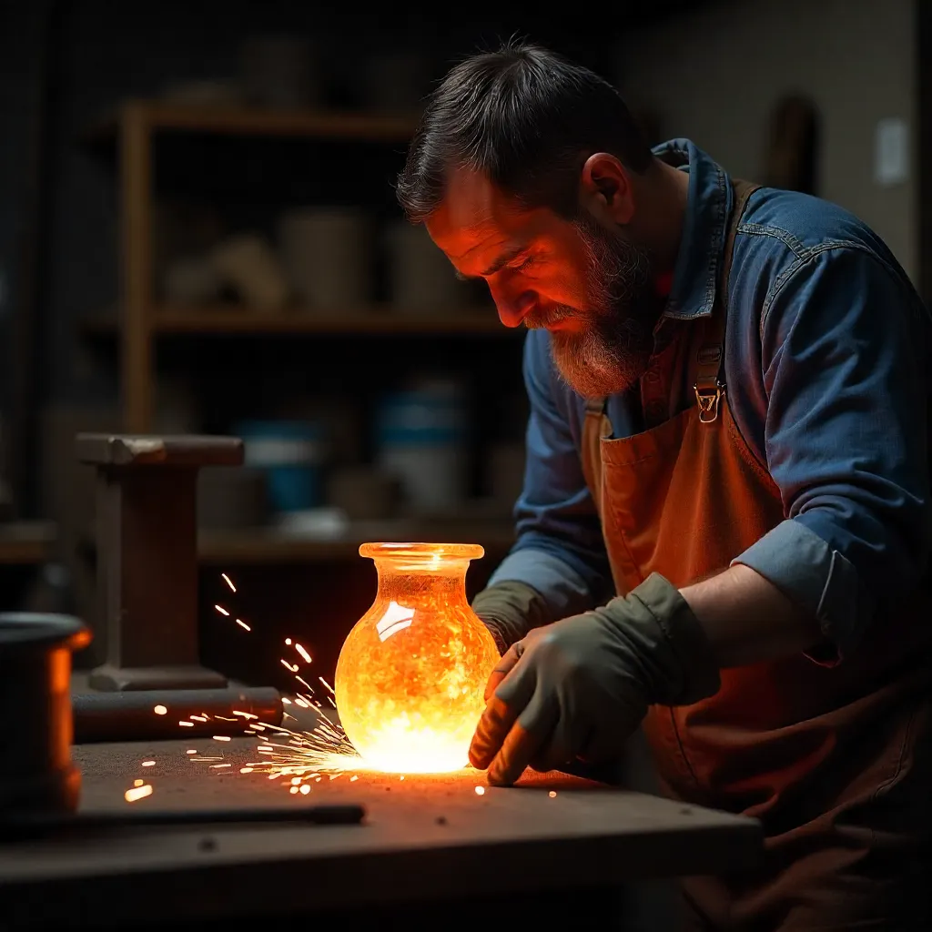 proceso de creación de vidrio